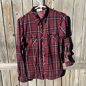 Urban Girl plaid checkered shirt button up size junior large